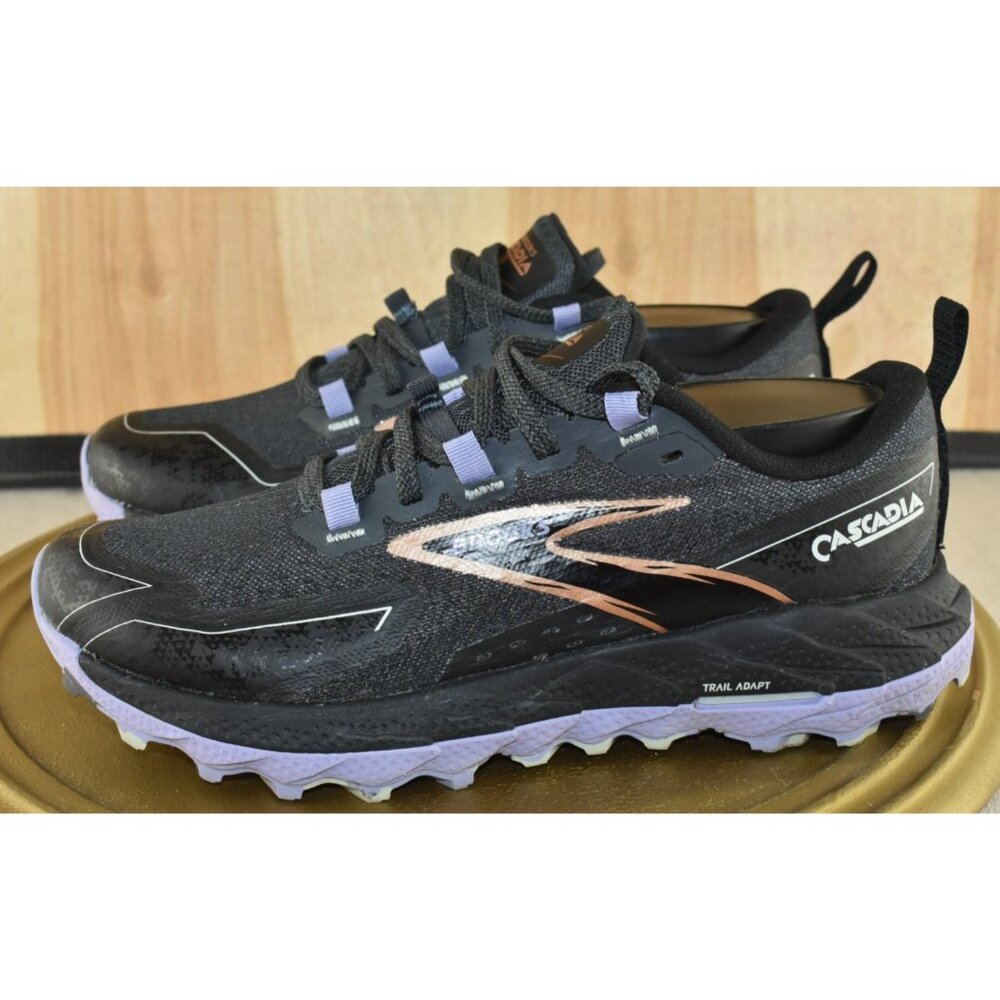 Brooks Cascadia 18 Women Shoes Size 6.5 Black/Lavender/Copper Trail Sneakers - Picture 5 of 10